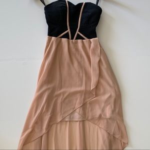 Pink and black halter flowy dress